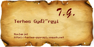 Terhes Györgyi névjegykártya